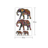 Elephant Flower Pattern Wall Stickers 4pcs