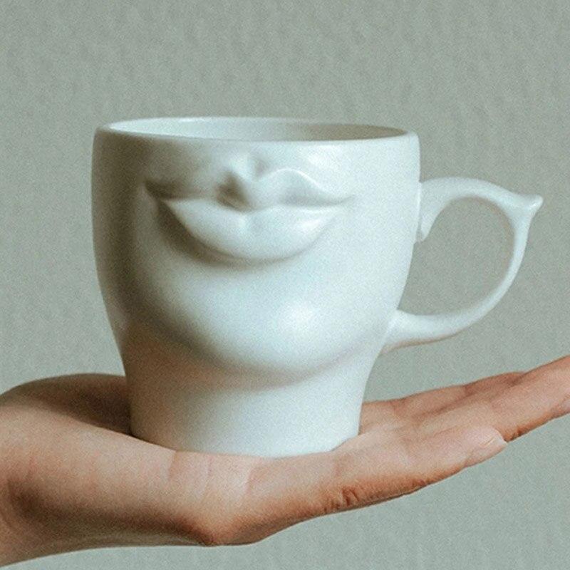 Lips White Ceramic Cup