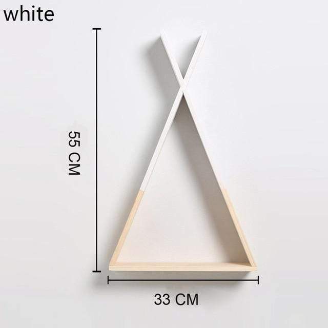 Color Dipped Wooden Triangle Wall Shelf