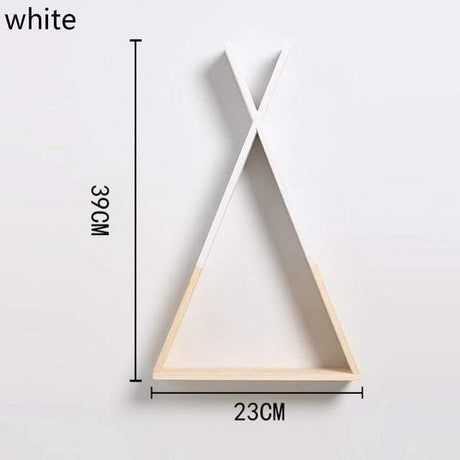 Color Dipped Wooden Triangle Wall Shelf