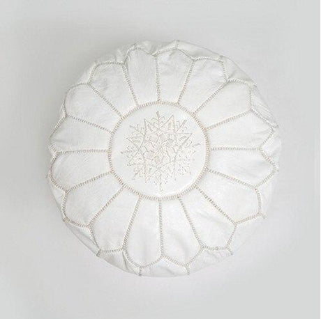 Handmade Genuine Leather Moroccan Pouf Unstuffed