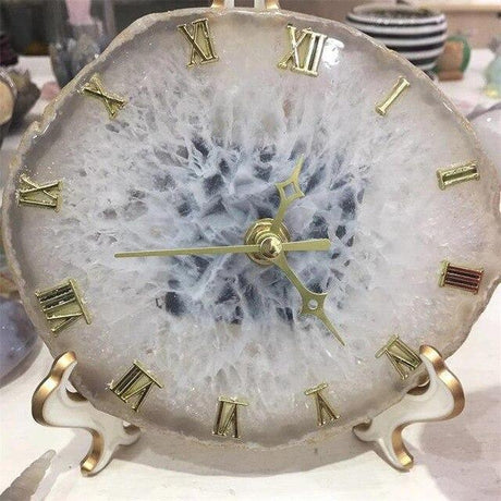 Natural Agate Table Clock