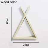 Color Dipped Wooden Triangle Wall Shelf