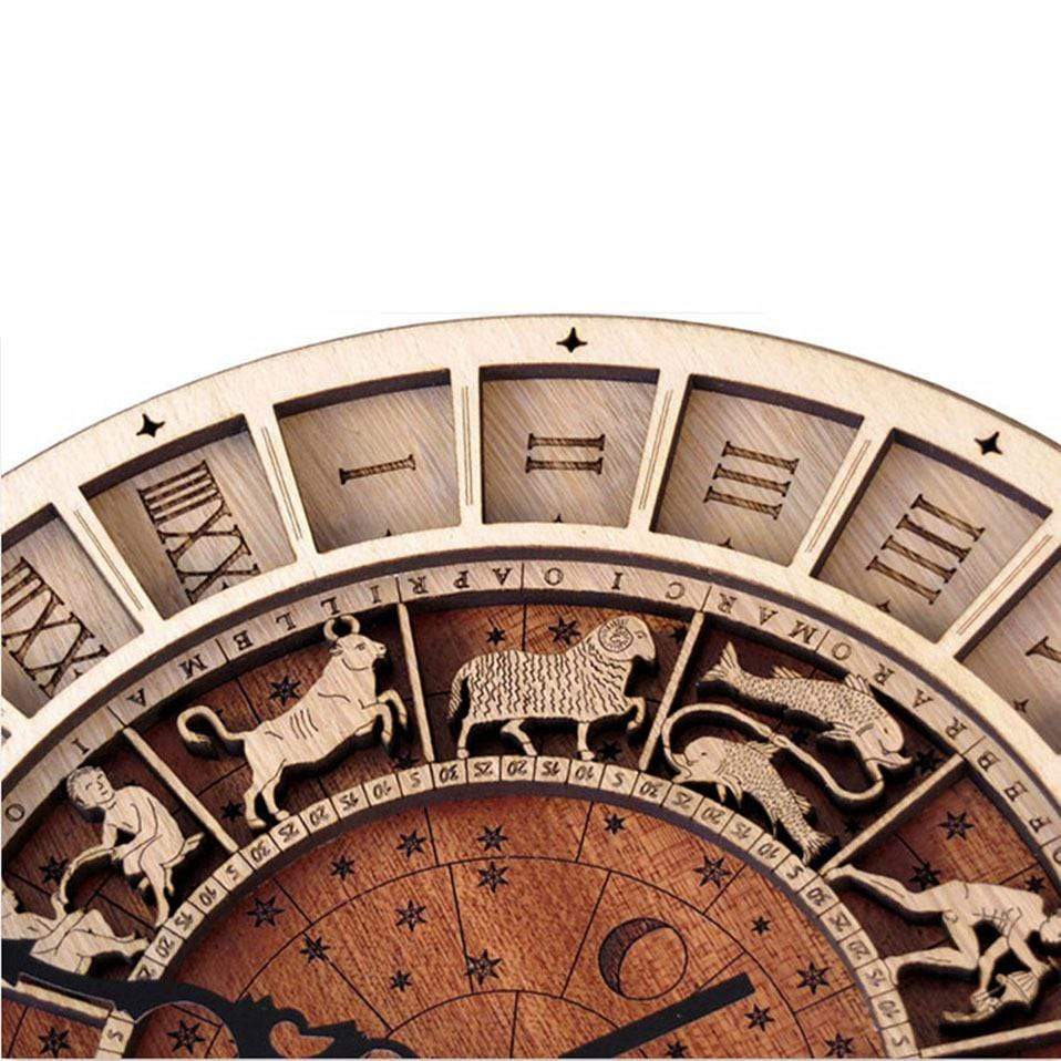 Zodiac Signs Wooden Wall Clock