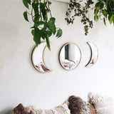 Wooden Moonphase Mirror Set