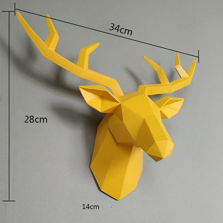 3D Deer Head Wall Statue