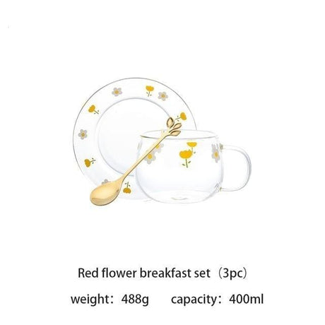 Floral Breakfast Mug Set
