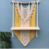 Wooden Macrame Hanging Shelf