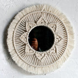 Round Macrame Woven Mirror