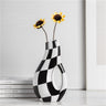 Handpainted Checkered Ceramic Vase