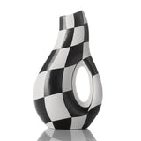Handpainted Checkered Ceramic Vase