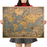 Vintage World Map Poster