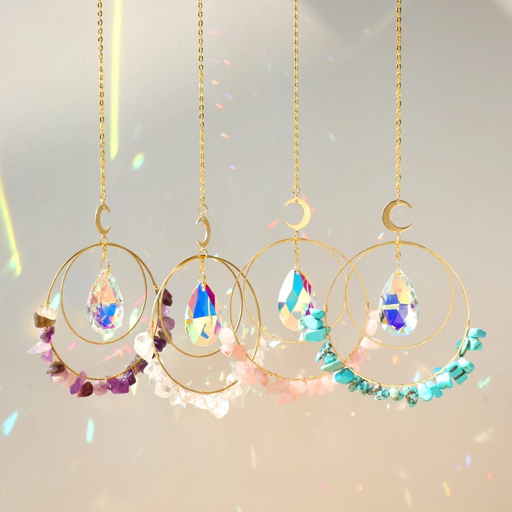 Crystal Chips Moon Suncatcher