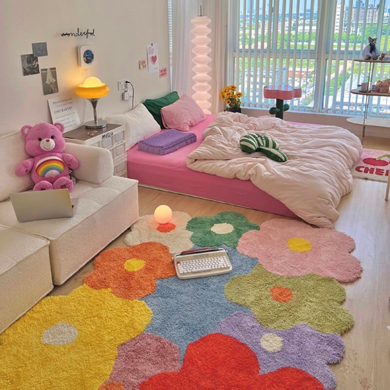 Flowers Tufted Bedroom Floor Mat