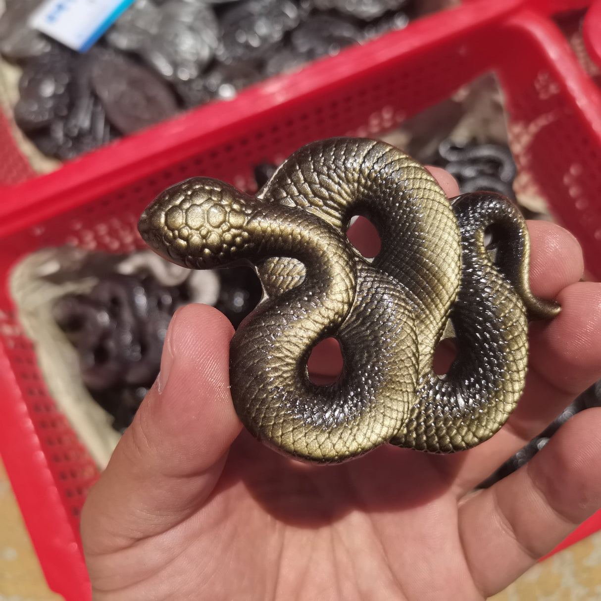 Crystal Quartz Snake Carving