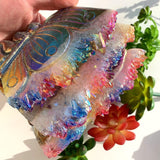 Rainbow Aura Quartz Butterfly Carving