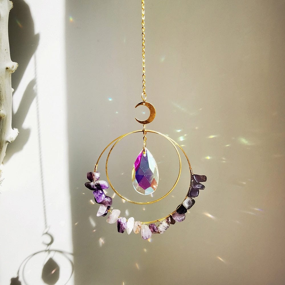 Crystal Chips Moon Suncatcher