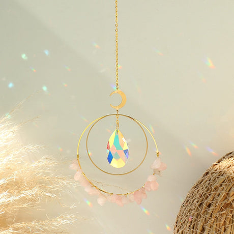 Crystal Chips Moon Suncatcher