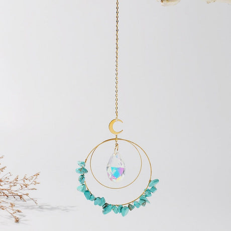 Crystal Chips Moon Suncatcher