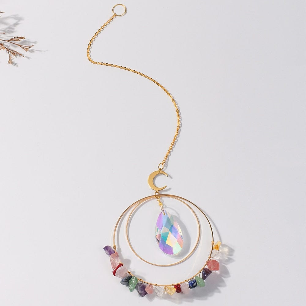 Crystal Chips Moon Suncatcher