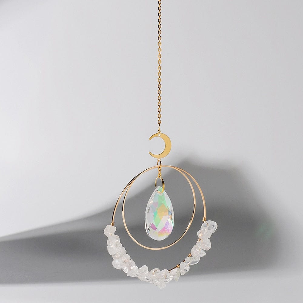 Crystal Chips Moon Suncatcher