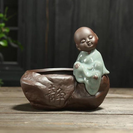 Little Monk Ceramic Flower Pot