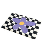 Checked Floral Bath Mat