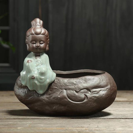 Little Monk Ceramic Flower Pot