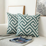 Lake Green Embroidered Cushion Covers