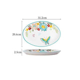 Nordic Style Floral Plates Set