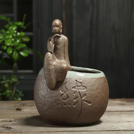 Little Monk Ceramic Flower Pot