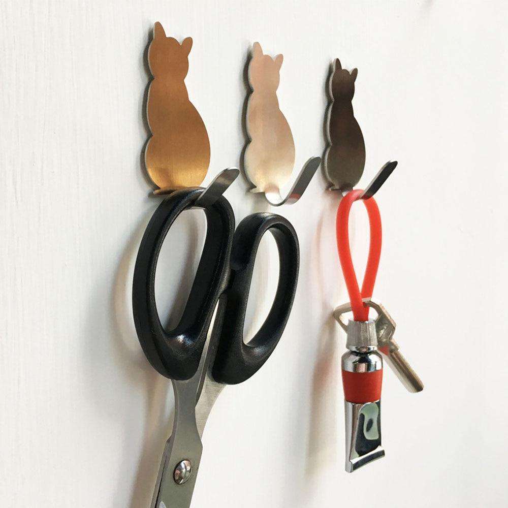 2-Piece Self-Adhesive Kitty Wall Hooks