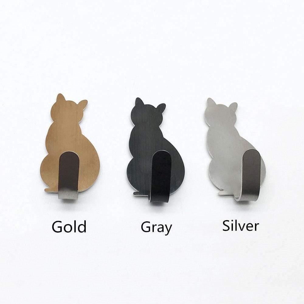 2-Piece Self-Adhesive Kitty Wall Hooks