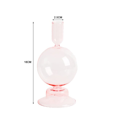 Purple and Pink Glass Candle Holders