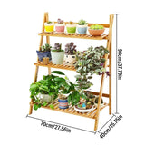 3-TIER LAYERED WOODEN PLANT SHELF