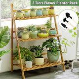 3-TIER LAYERED WOODEN PLANT SHELF