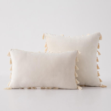 Velvet Cushion Cover with Tassels