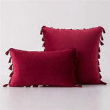 Velvet Cushion Cover with Tassels