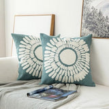 Lake Green Embroidered Cushion Covers
