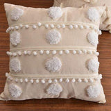 Boho Plush Pillow Cover With Tassels