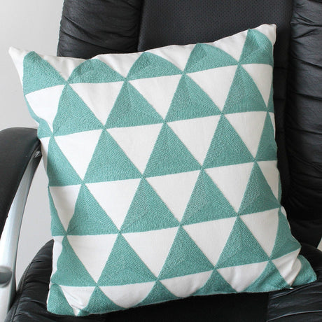 Lake Green Embroidered Cushion Covers