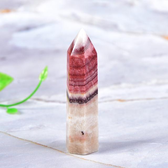 Rhodochrosite Quartz Crystal Point Tower