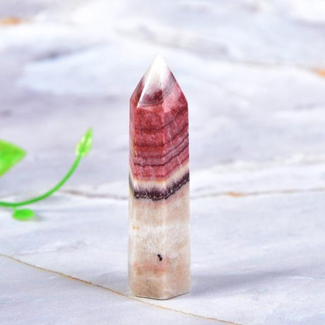Rhodochrosite Quartz Crystal Point Tower