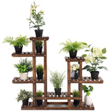 6-Tier Layered Wooden Plant Shelf