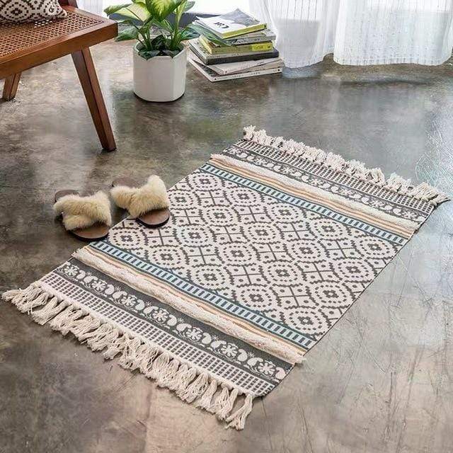 Linen Carpet with Tassels (7 designs)
