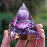 Natural Amethyst Orgonite Pyramid