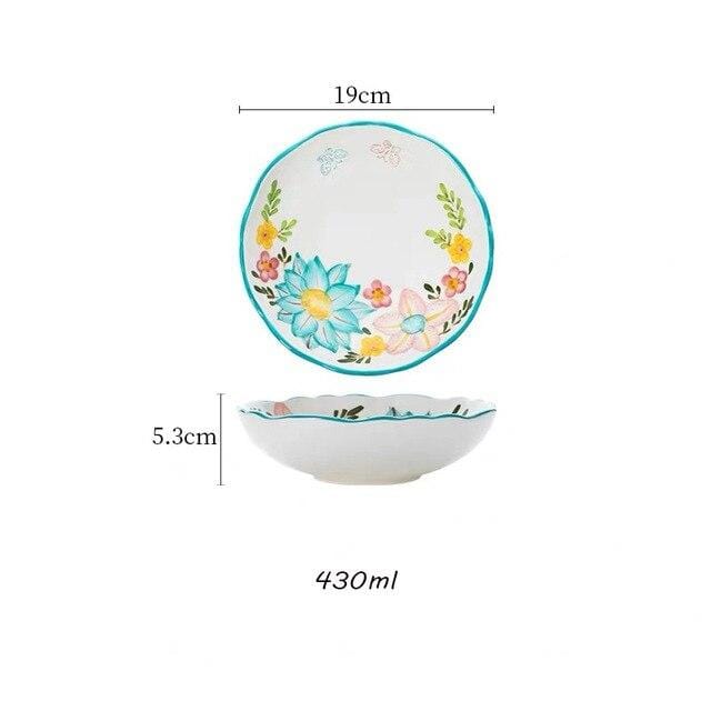 Nordic Style Floral Plates Set