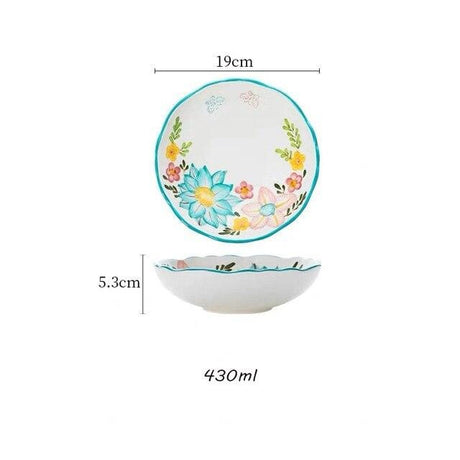 Nordic Style Floral Plates Set