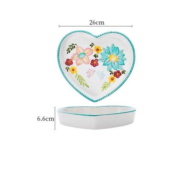 Nordic Style Floral Plates Set