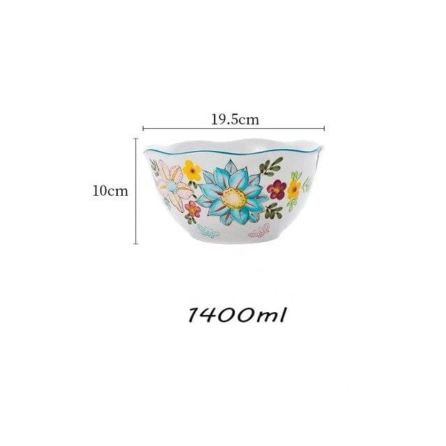 Nordic Style Floral Plates Set